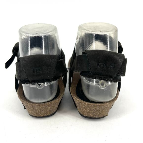 Teva Black Suede Women's Mahonia 3-Point Thong Wedge Cork Buckle Sandal 8 - Picture 7 of 7